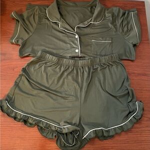 Olive Green Women's Pajama Set